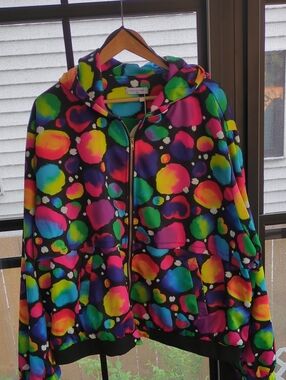 Little Party Dress Multicolor Polka Dot Hooded Jacket - NWT